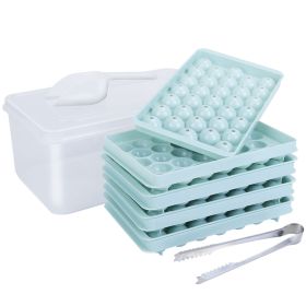 4 Packs Small Ice Cube Trays Mini Circle Ice Cube Tray Round Ice Ball Maker Mold with Lid Bin 132Pcs Ice Cubes for Chilling Drinks Coffee Juice Cockta (Option: Blue)